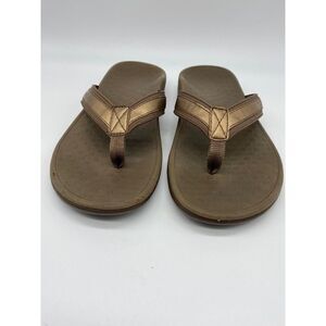 Vionic Bronze Metallic Flip-Flop Sandal Size 8